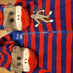 Nick & Nora Sock Monkey Blue & red Onesie  Sleepwear
